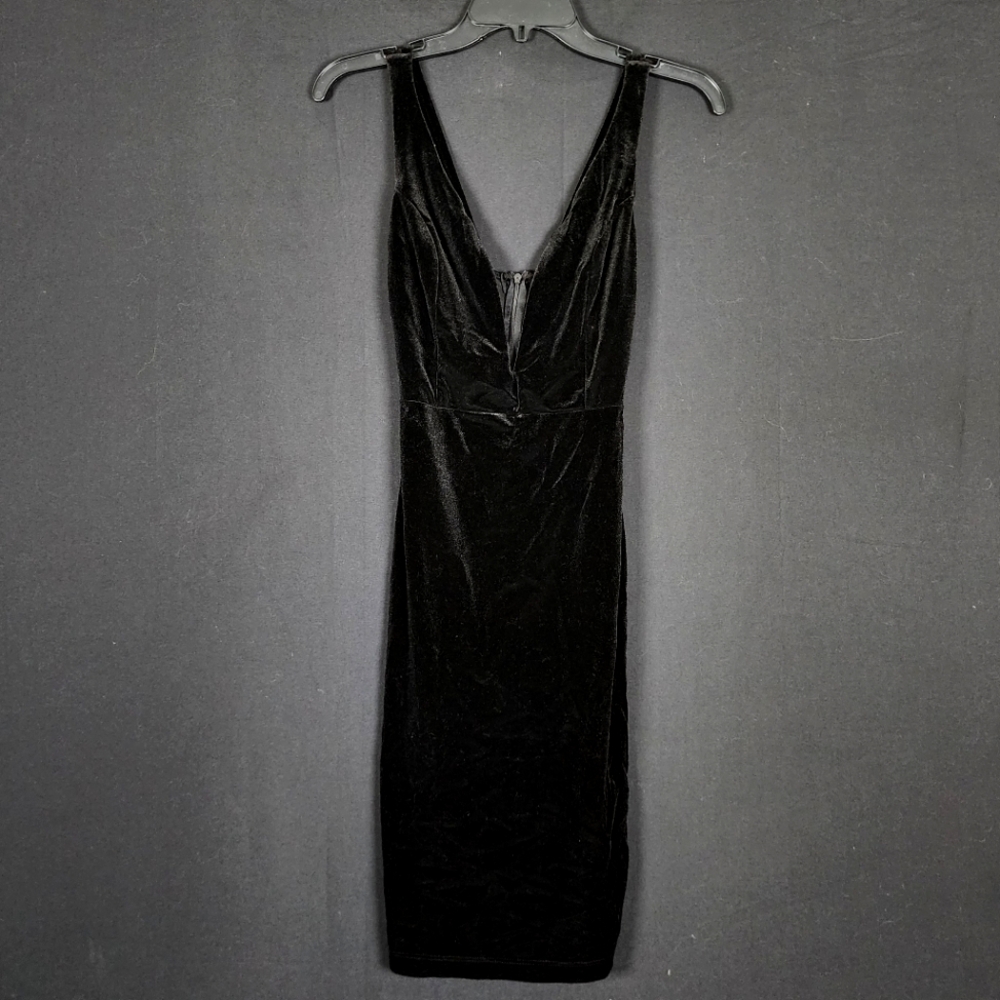 WINDSOR Velvet Mini Dress Black S Bodycon LBD